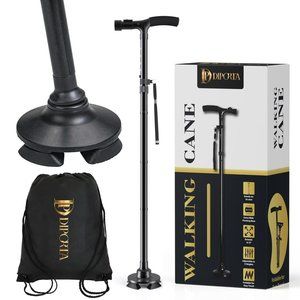Walking Cane for Mobility - Stable Walking Cane for Men/Women with 5 Height Adj